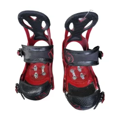 Used Burton CUSTOM SNOWBOARD BINDINGS Mens Binding Only Red LG