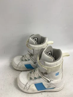 Used Burton FREESTYLE Girls Snowboard Boots White Junior 04