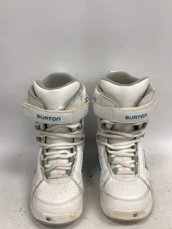 Used Burton FREESTYLE Girls Snowboard Boots White Junior 04