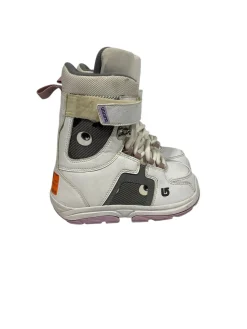 Used Burton FREESTYLE Girls Snowboard Boots White Junior 03