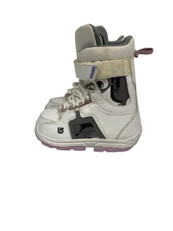 Used Burton FREESTYLE Girls Snowboard Boots White Junior 03