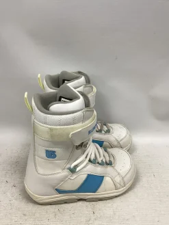 Used Burton FREESTYLE Girls Snowboard Boots White Junior 03