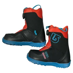 Used Burton GROM BOA Boys Snowboard Boots Black Junior 03
