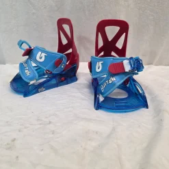 Used Burton GROM Boys Binding Only Royal Blue XS