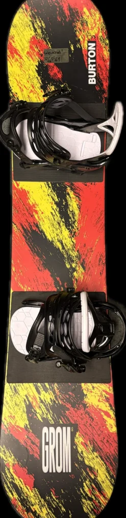 Used Burton GROM Boys Board/Binding Yellow 130 cm