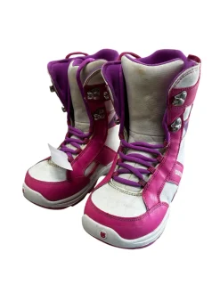Used Burton GROM LACE Girls Snowboard Boots Pink Junior 05