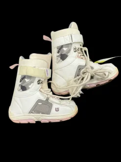 Used Burton KIDS FREESTYLE Girls Snowboard Boots White Junior 04