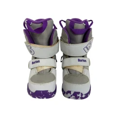 Used Burton MINI GROM Girls Snowboard Boots Purple Youth 11.0