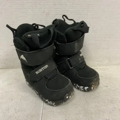 Used Burton MINI-GROM Boys Snowboard Boots Black Youth 09.0