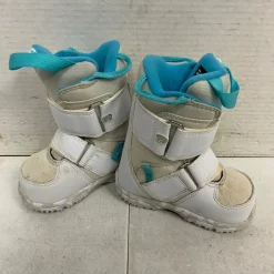 Used Burton MINI-GROM Girls Snowboard Boots White Youth 07.0