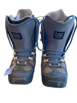 Used Burton MOTO Womens Snowboard Boots Navy Blue Senior 8