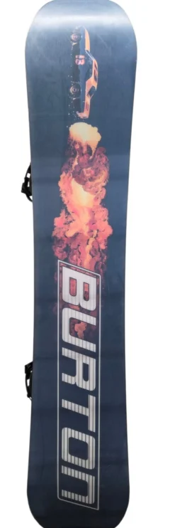 Used Burton Process Flying V Mens Snowboard 157 cm with Flow Fuse Hybrid Bindings (Black, Size L/XL)