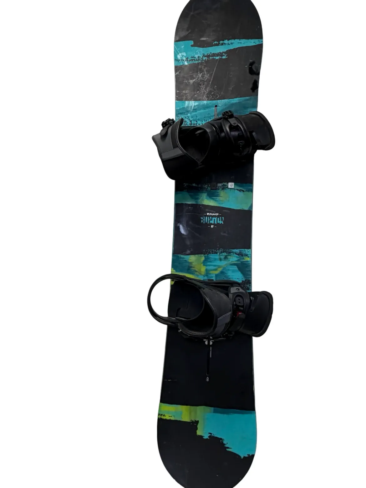 Used Burton RIPCORD Black 157 cm Snowboard w/ LG Burton Freestyle 13 Bindings