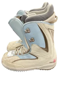 Used Burton RULER Womens Snowboard Boots Beige Senior 9