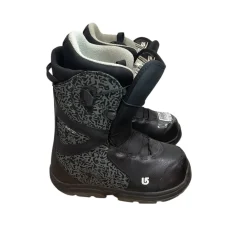 Used Burton SPEED ZONE GROM SZ 6 Boys Snowboard Boots Black Junior 06