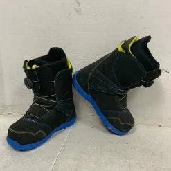 Used Burton ZIPLINE BOA Boys Snowboard Boots Black Junior 06