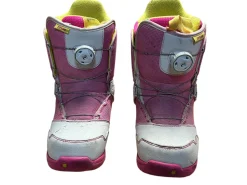 Used Burton ZIPLINE BOA Girls Snowboard Boots White Junior 05