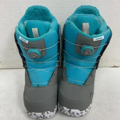 Used Burton ZIPLINE BOA Girls Snowboard Boots Grey Junior 06
