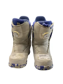 Used Burton ZIPLINE BOA SZ 3 Girls Snowboard Boots Royal Blue And White Junior 03