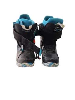 Used Burton ZIPLINE Girls Snowboard Boots Black Senior 7