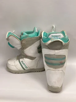 Used Burton ZIPLINE YTH Girls Snowboard Boots White Junior 06
