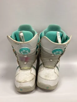 Used Burton ZIPLINE YTH Girls Snowboard Boots White Junior 06