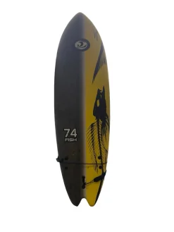 Used California Board Co 74 FISH Surfboard Yellow And Grey 6Ft 2In