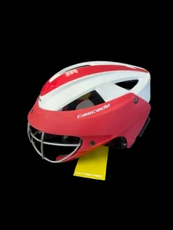 Used Cascade LX Lacrosse Helmet Red And White One Size