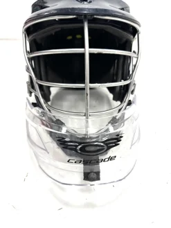 Used Cascade R W/ GOALIE NECK Lacrosse Helmet Navy Blue One Size