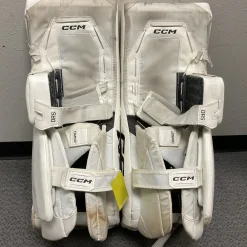 Used CCM AXIS F9 Goalie Leg Pads Senior White 32