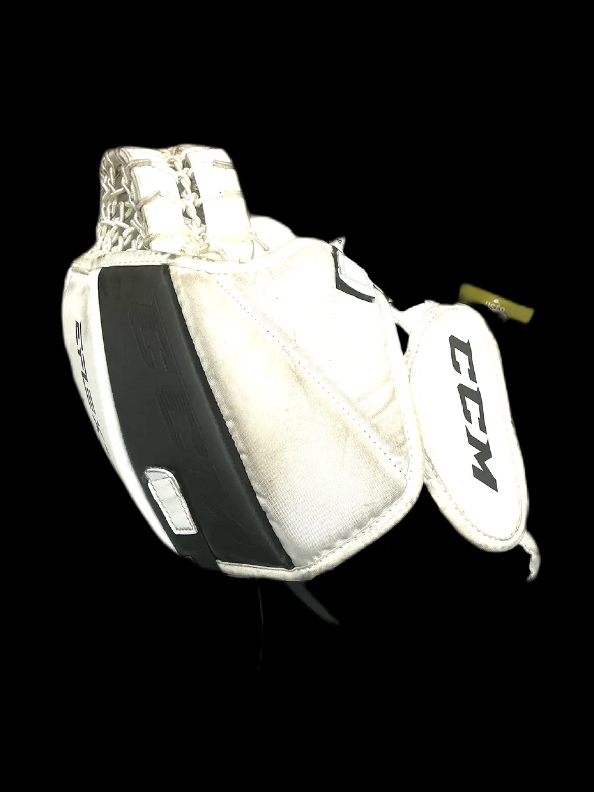 Used CCM E FLEX 5.5 Senior Goalie Catcher White