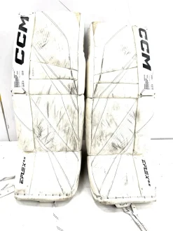 Used CCM EFLEX 6.5 Goalie Leg Pads Junior White 26