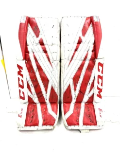 Used CCM EFLEX 4.5 Goalie Leg Pads Junior White 28
