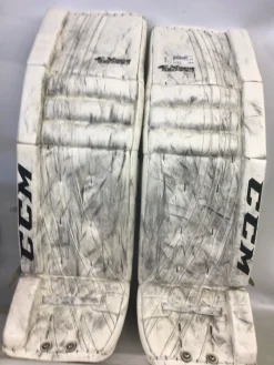 Used CCM EXTREME FLEX PRO Goalie Leg Pads Senior White 36"