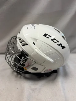 Used CCM FL40 XS Helmet Cage Combo White SM