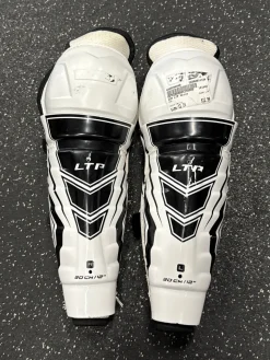Used CCM LTP Junior Shin Guards White 12"