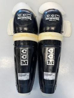 Used CCM SG100 Senior Shin Guards Black 14 1/2