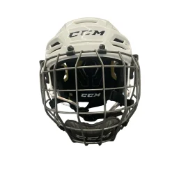 Used CCM TACKS 310 Helmet Cage Combo White SM