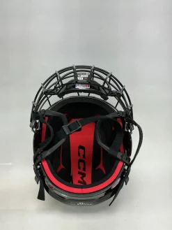 Used CCM TACKS 70 Helmet Cage Combo Black And Red Fits all