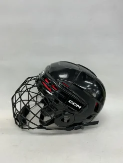 Used CCM TACKS 70 Helmet Cage Combo Black And Red Fits all