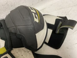 Used CCM TACKS 4052 Junior Shoulder Pads White/Black/Yellow LG