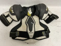 Used CCM TACKS 4052 Junior Shoulder Pads White/Black/Yellow LG