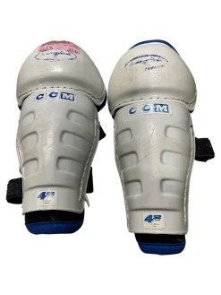 Used CCM TACKS 452 Youth Shin Guards White 8"