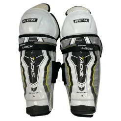 Used CCM TACKS CLASSIC PRO Junior Shin Guards White 12
