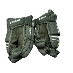 Used CCM TACKS Junior Gloves Black 9