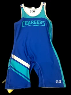 Used CHARGERS SINGLETS Wrestling Singlet Royal Blue SM