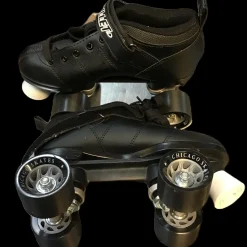 Used Chicago Skates Bullet Quad Men's Speed Roller Skates Black Senior 5