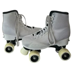 Used CRAZY PRIME Senior Roller Quad Skates White Adjustable