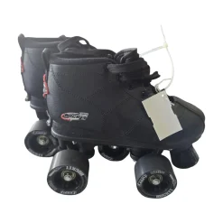 Used CRAZY ROCKET QUAD SKATES 12Y-2 Junior Roller Quad Skates Black Adjustable