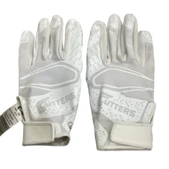 Used Cutters BB/SB Batting Gloves White SM